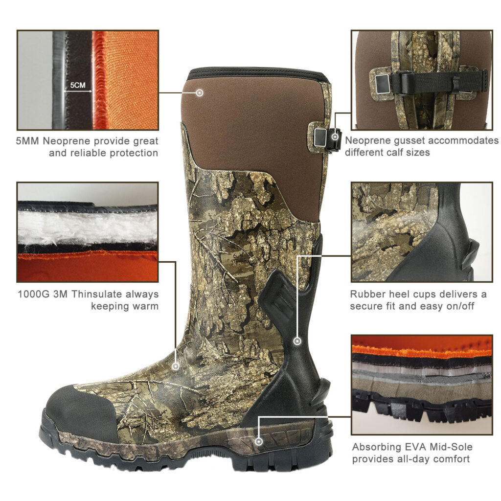 hunting rubber boots construction